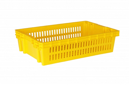 Пластиковый хлебный желтый ящик