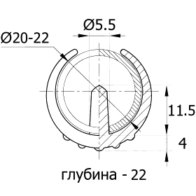 Пластиковая опора для труб круглого сечения диаметром 20-22 мм