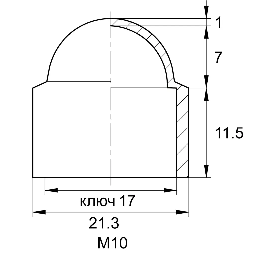 Колпачок пластиковый НОВЫЙ на болт/гайку М10, серия TPD, черный