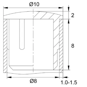 Заглушка пластиковая круглая Ø10 мм, стенка 1.0 мм, хромированная