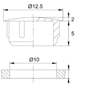 Заглушка под отверстие d10 черная
