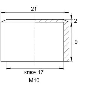 Колпачок на болт/гайку М10, черный, плоский, RAL 9017