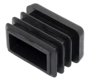 Заглушка пластиковая прямоугольная для труб 15х25, стенкой 0,8-2.0 мм, практичная, черная