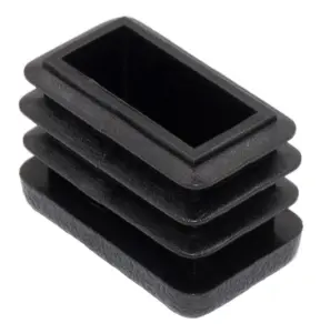 Заглушка пластиковая прямоугольная для труб 15х25, стенкой 0,8-2.0 мм, практичная, черная
