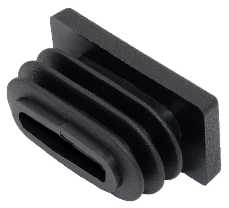 Заглушка пластиковая прямоугольная для труб 15х30, черная