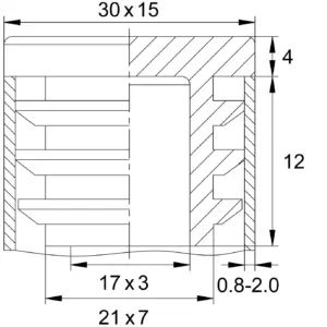 Заглушка для труб овального сечения 15х30, черная