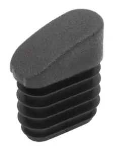 Заглушка пластиковая овальная 15х30, переменный угол длины сечения, черный