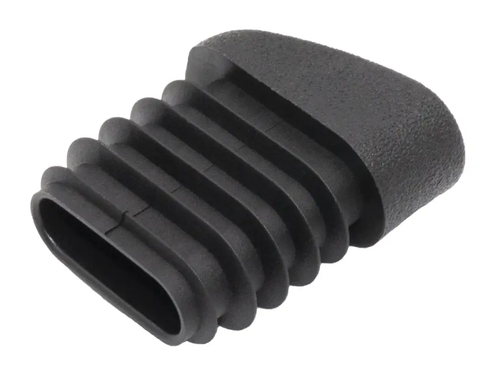 Заглушка пластиковая овальная 15х30, переменный угол длины сечения, черный