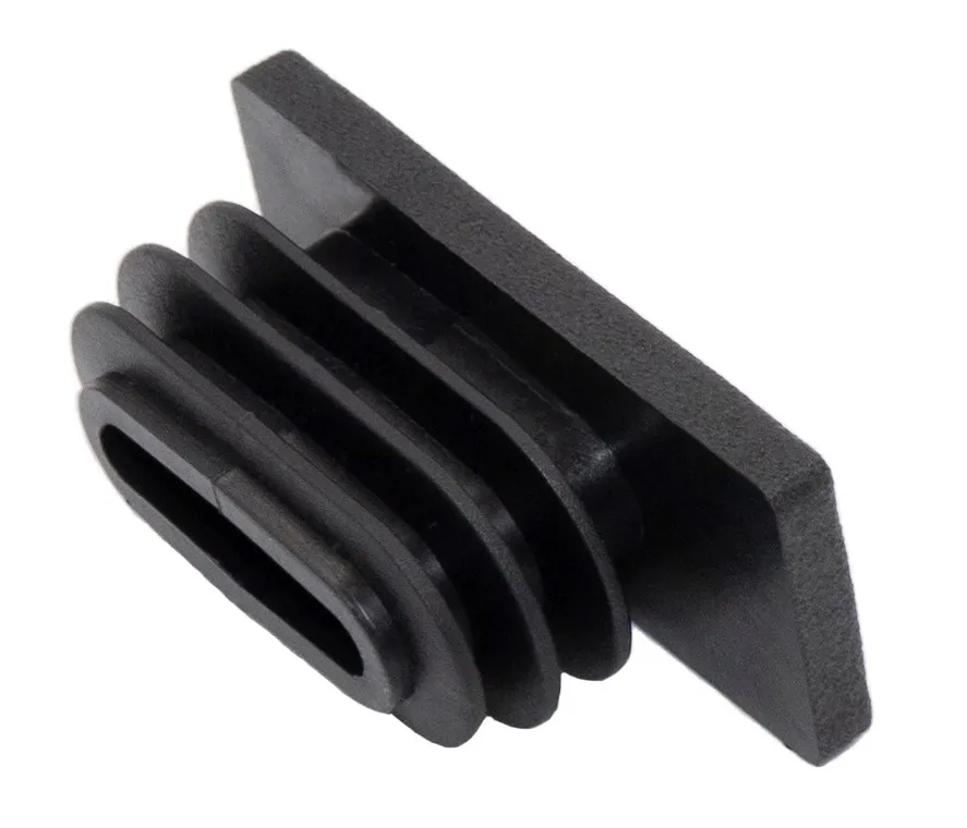 Заглушка пластиковая прямоугольная для труб 15х35, черная