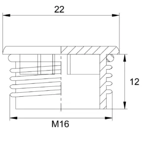 Заглушка для защиты внутренней резьбы M16х1.5, с уплот. кольцом, под шестиг., желтый
