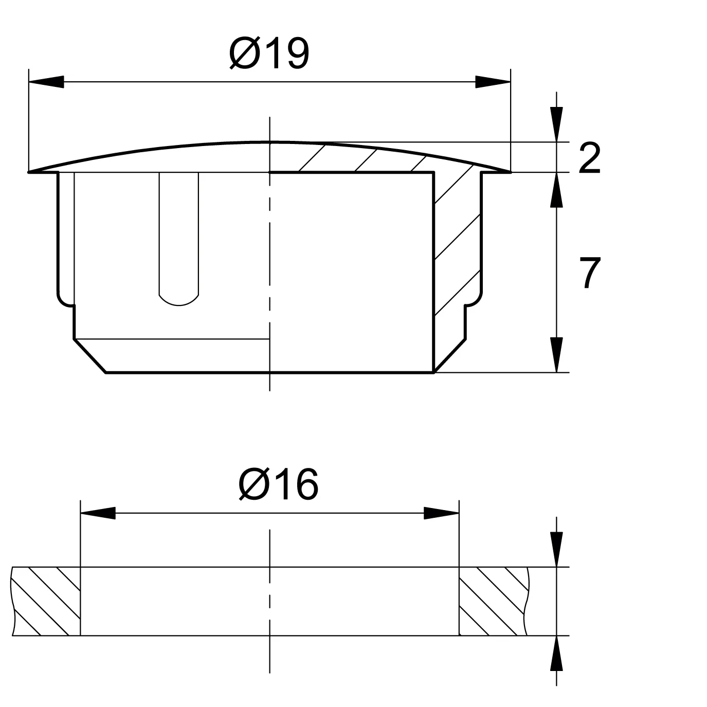Заглушка под отверстие d16, цвет Красный кирпич Pantone 7619C