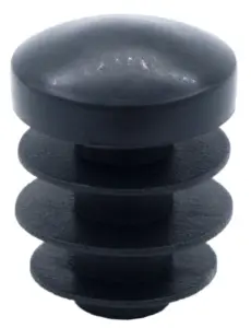 Заглушка круглая Ø16 мм, полусферическая с радиальными ребрами, серия ILTS-16СЧН, черная