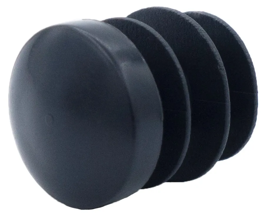 Заглушка круглая Ø16 мм, полусферическая с радиальными ребрами, серия ILTS-16СЧН, черная