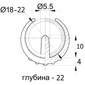 Опора пластиковая универсальная для трубы 18-22 мм, черный