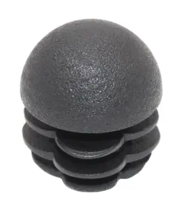 Заглушка пластиковая круглая для труб Ø18, стенка 0.8-2.0мм, сферическая, черная