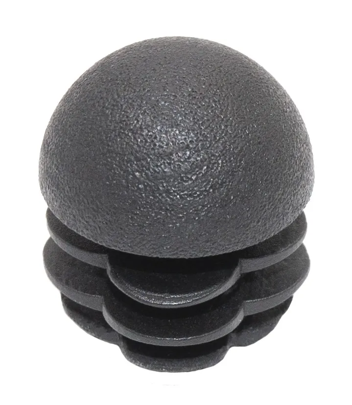 Заглушка пластиковая круглая для труб Ø18, стенка 0.8-2.0мм, сферическая, черная