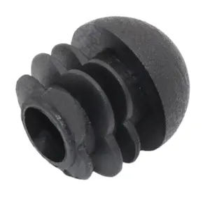 Заглушка пластиковая круглая для труб Ø18, стенка 0.8-2.0мм, сферическая, черная