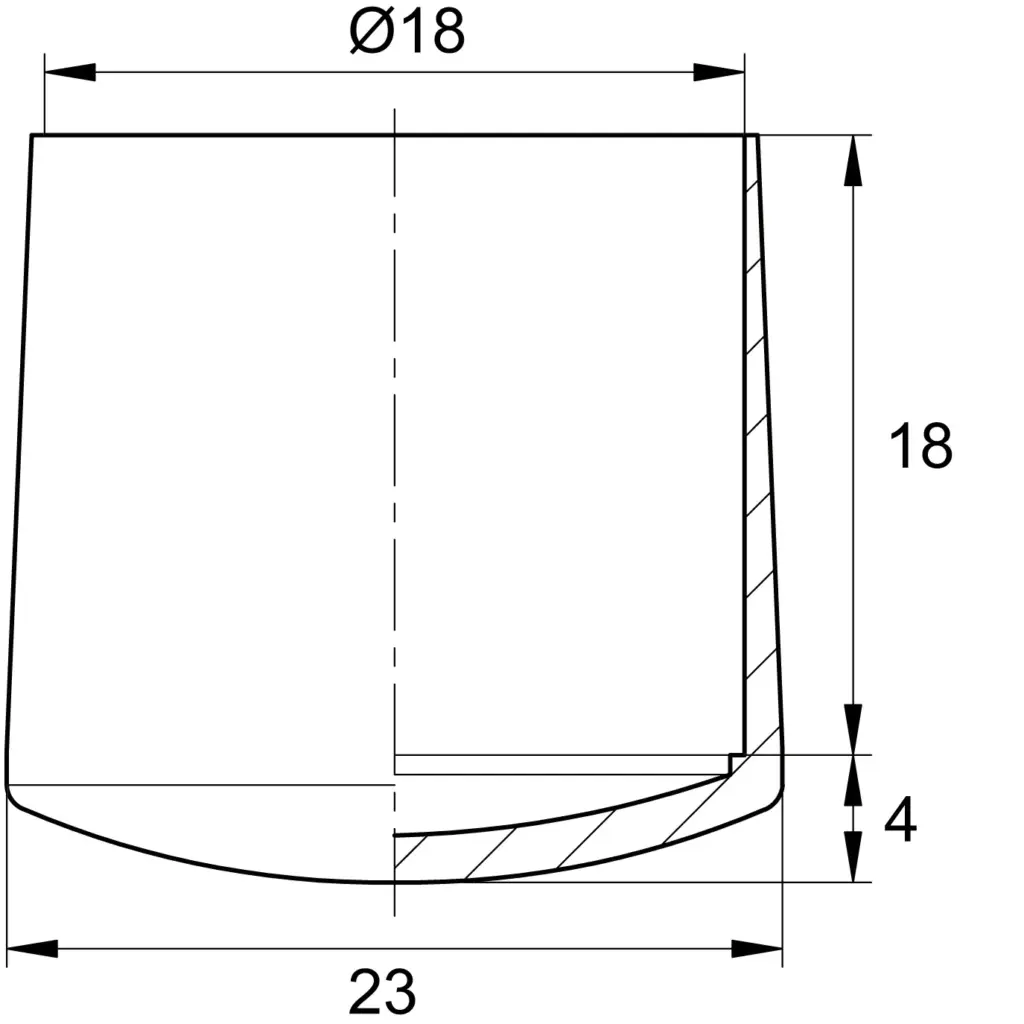 Заглушка пластиковая круглая для труб Ø18, наружная, черная