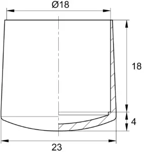 Заглушка пластиковая круглая для труб Ø18, наружная, черная