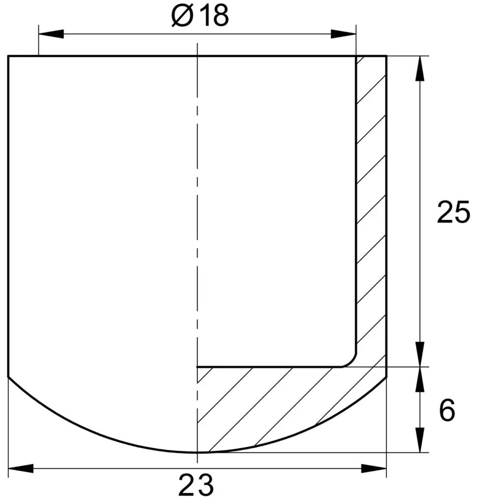 Заглушка опора наружная для труб Ø18 мм, сферическая, черная