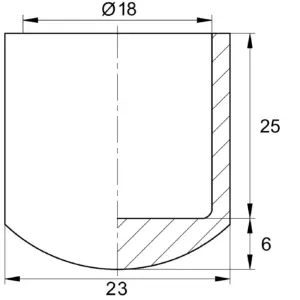 Заглушка опора наружная для труб Ø18 мм, сферическая, черная