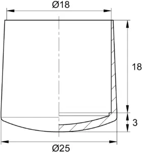 Заглушка опора наружная для труб Ø18 мм, сферическая, черная