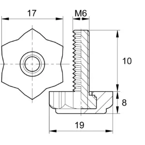 Опора резьбовая ОР 19- 6х10, черная