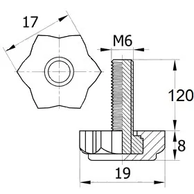 Опора резьбовая ОР 19- 6х120, черная