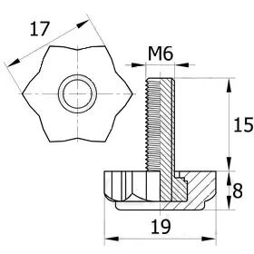 Опора резьбовая ОР 19- 6х15, черная
