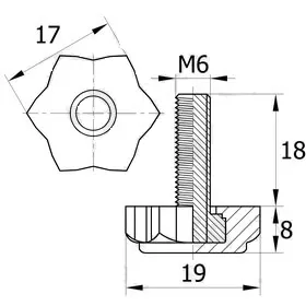 Опора резьбовая ОР 19- 6х18, черная