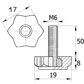 Опора резьбовая ОР 19- 6х50, черная