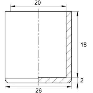 Заглушка квадратная для труб 20х20 мм, наружная, черная