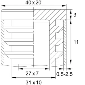Заглушка для труб овального сечения 20х40, черная