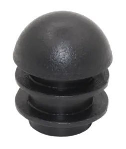 Заглушка пластиковая для труб Ø20 мм, сферическая с ребрами, черная