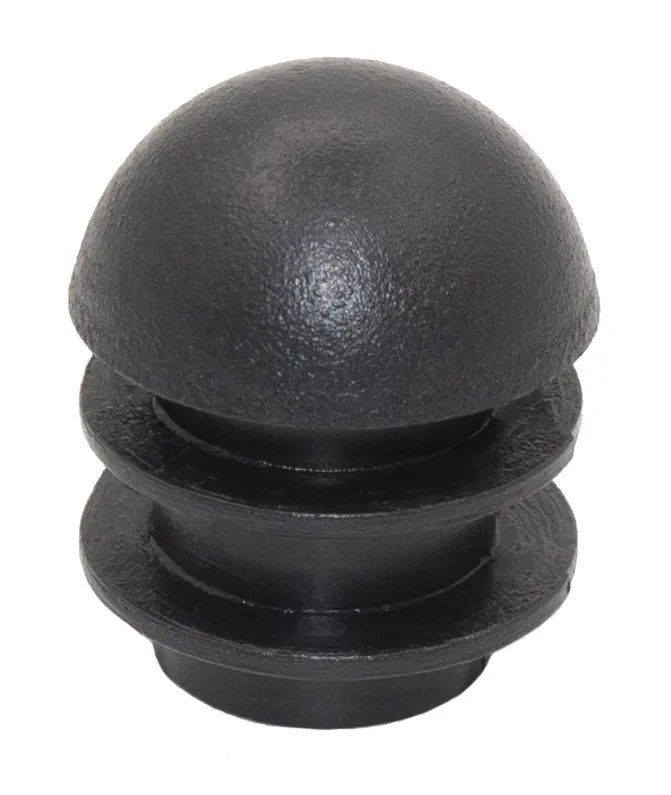Заглушка пластиковая для труб Ø20 мм, сферическая с ребрами, черная