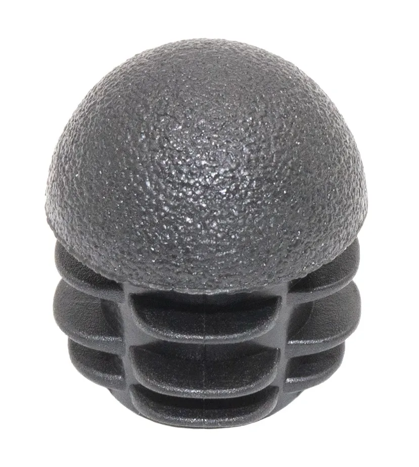 Заглушка пластиковая для труб Ø20 мм, стенка трубы 0,5-2,5 мм, сферическая шляпка, черная