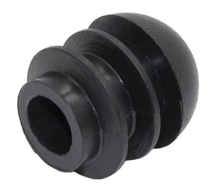 Заглушка пластиковая для труб Ø20 мм, сферическая с ребрами, белая