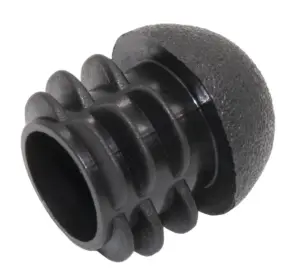 Заглушка пластиковая для труб Ø20 мм, стенка трубы 0,5-2,5 мм, сферическая шляпка, черная