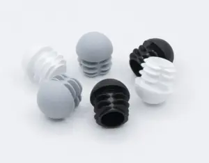 Заглушка пластиковая для труб Ø20 мм, стенка трубы 0,5-2,5 мм, сферическая шляпка, черная