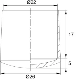 Заглушка для труб Ø22 мм, наружная, черная