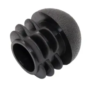 Заглушка для труб Ø22 мм, стенка трубы 0.5-3.0 мм, сферическая шляпка, черная