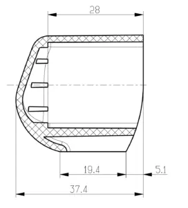 Опора наконечник пластиковая эстетичная, наружная, труба 25х25, черная