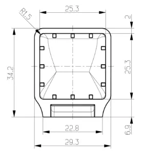 Опора наконечник пластиковая эстетичная, наружная, труба 25х25, черная