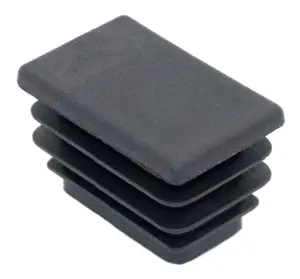 Заглушка пластиковая прямоугольная для труб 25х40, черная