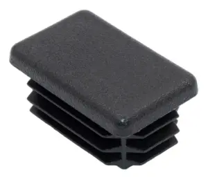 Заглушка пластиковая прямоугольная для труб 25х40, стенкой 0,8-3.0 мм, практичная, черная