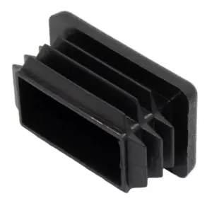 Заглушка пластиковая прямоугольная для труб 25х40, стенкой 0,8-3.0 мм, практичная, черная