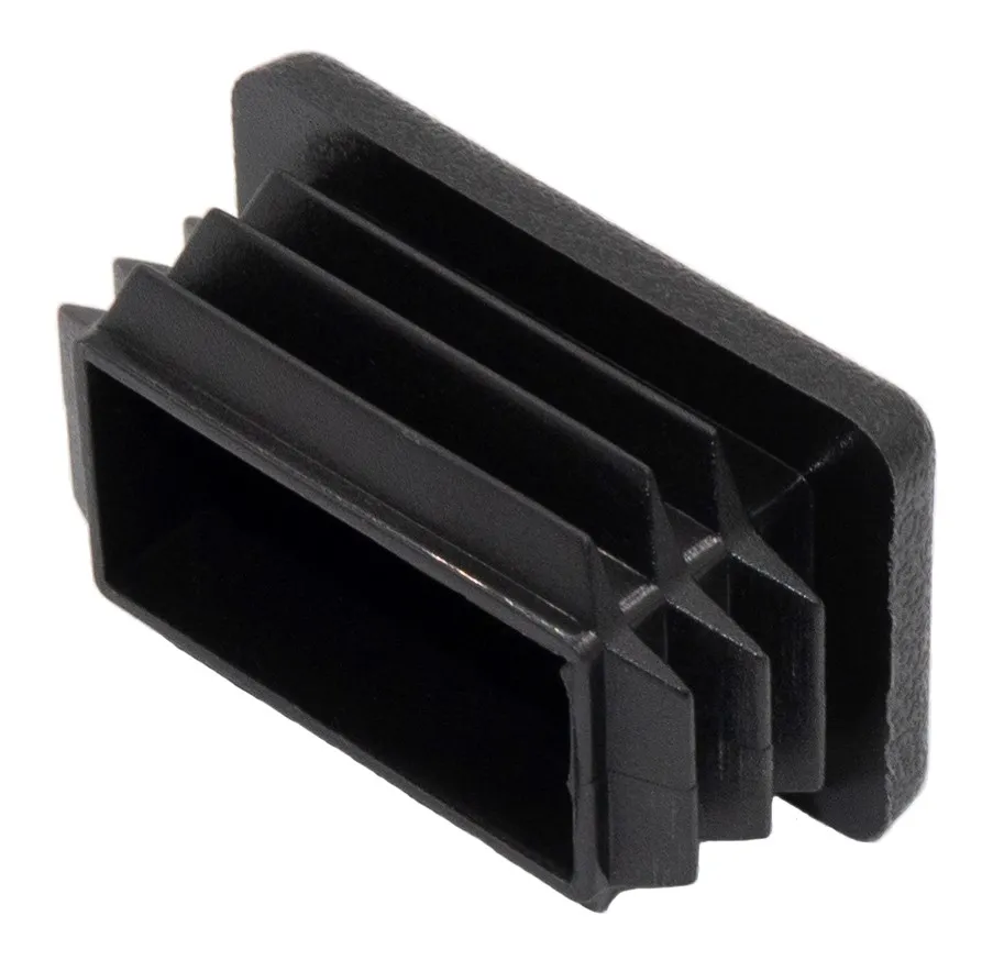 Заглушка пластиковая прямоугольная для труб 25х40, стенкой 0,8-3.0 мм, практичная, черная