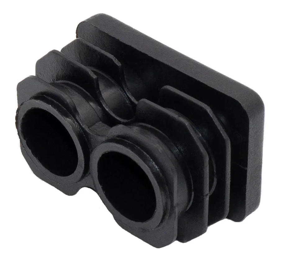 Заглушка пластиковая прямоугольная для труб 25х40, черная