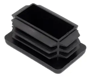 Заглушка пластиковая прямоугольная для труб 25х40, стенкой 0,8-3.0 мм, практичная, черная