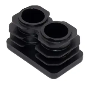 Заглушка пластиковая прямоугольная для труб 25х40, черная